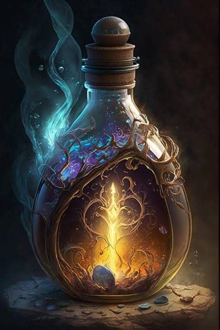 Magical woman conjuring elixir